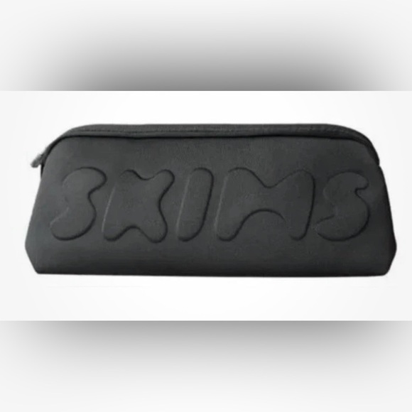 SKIMS Handbags - NEW, SKIMS Neoprene Black LARGE Pouch Bag Clutch for Shapewear Makeup Travel Bag